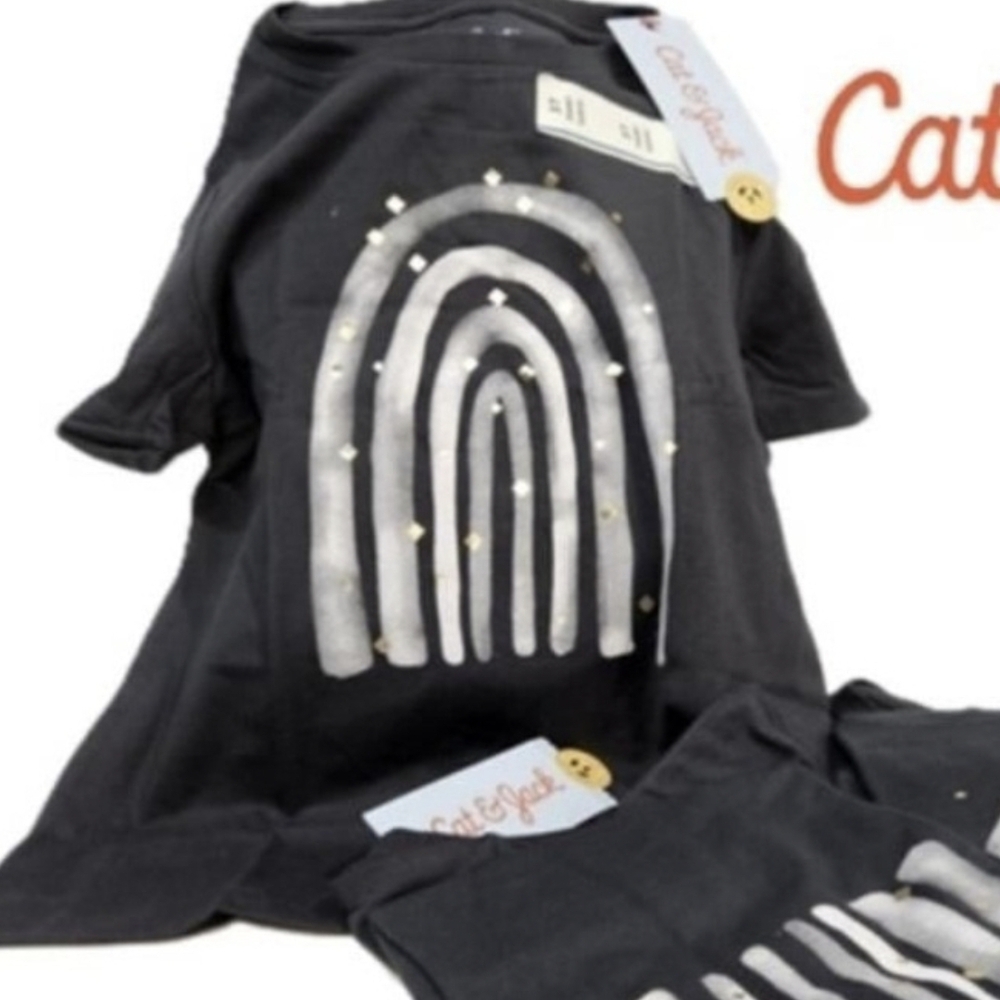 Black Tee with White Arch Design BNWT By Cat & Jack